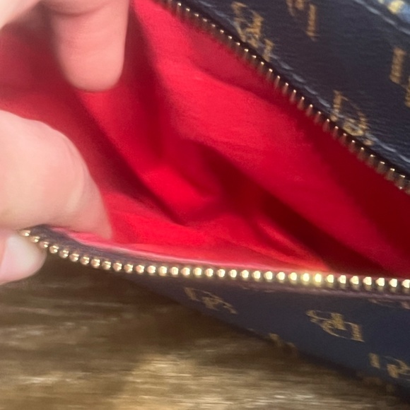 Dooney & Bourke Great Signature Kiley Small Hobo Crossbody, Navy, Leather, Zip - Picture 8 of 16